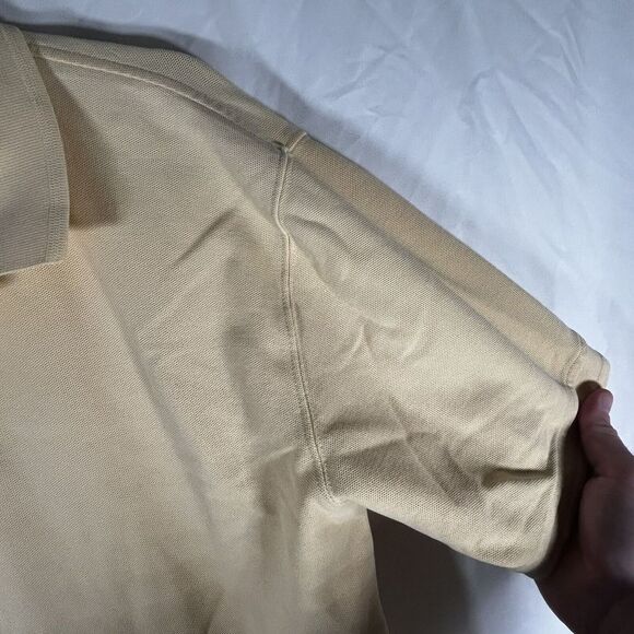 LL Bean Shirt Men's Medium Tall Yellow Short Sleeve Polo Collared - Picture 4 of 8